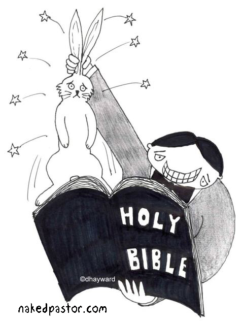 the bible and magical thinking cartoon by david hayward