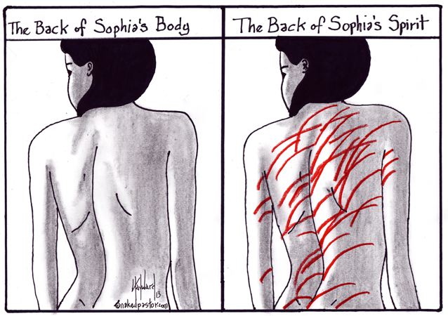 sophia's back cartoon by david hayward